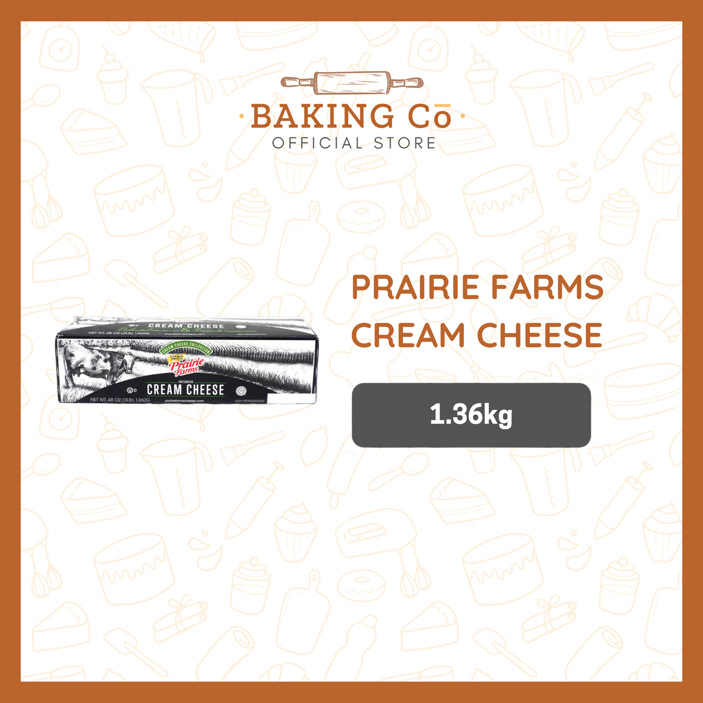 Prairie Farms Cream Cheese 1.36kg
