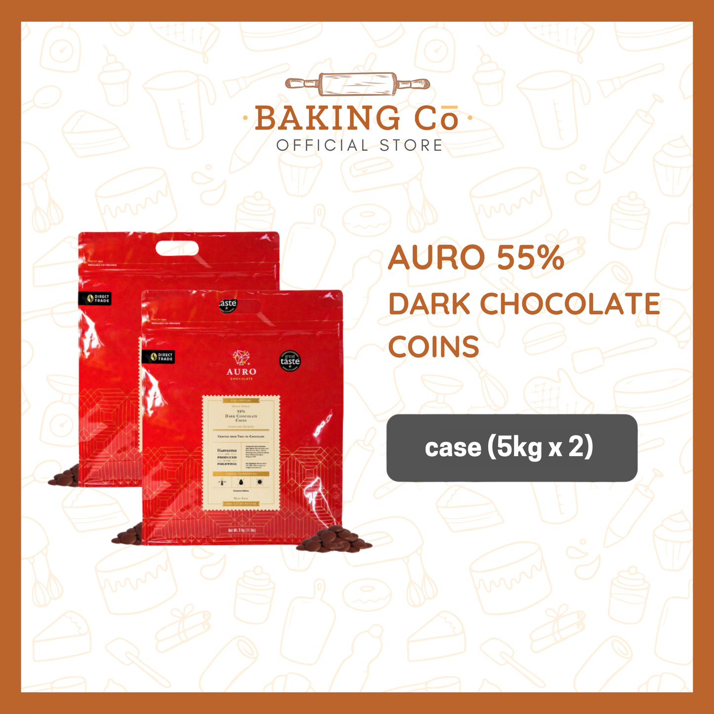 Auro Chocolate 55% Dark Chocolate Coins