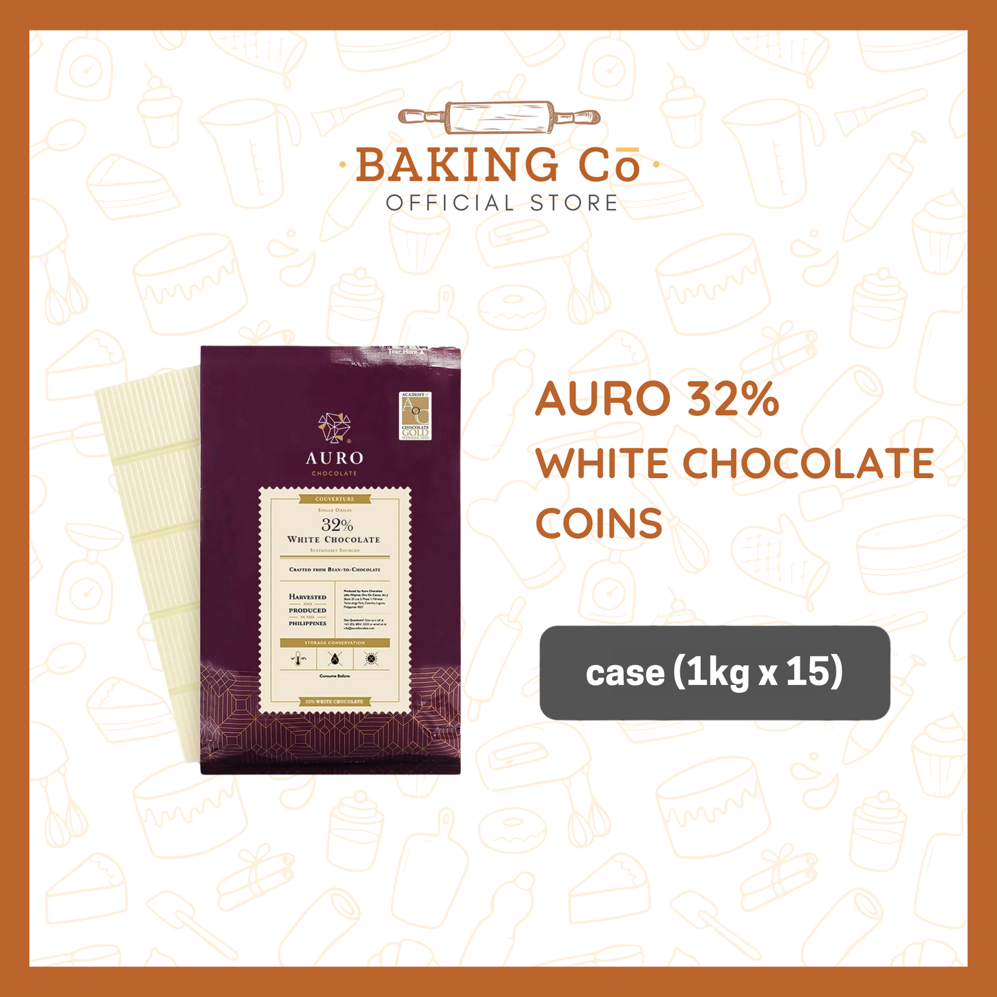 Auro Chocolate 32% White Chocolate Block