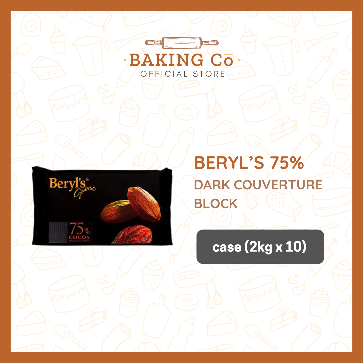 Beryl's 75% Dark Chocolate Block