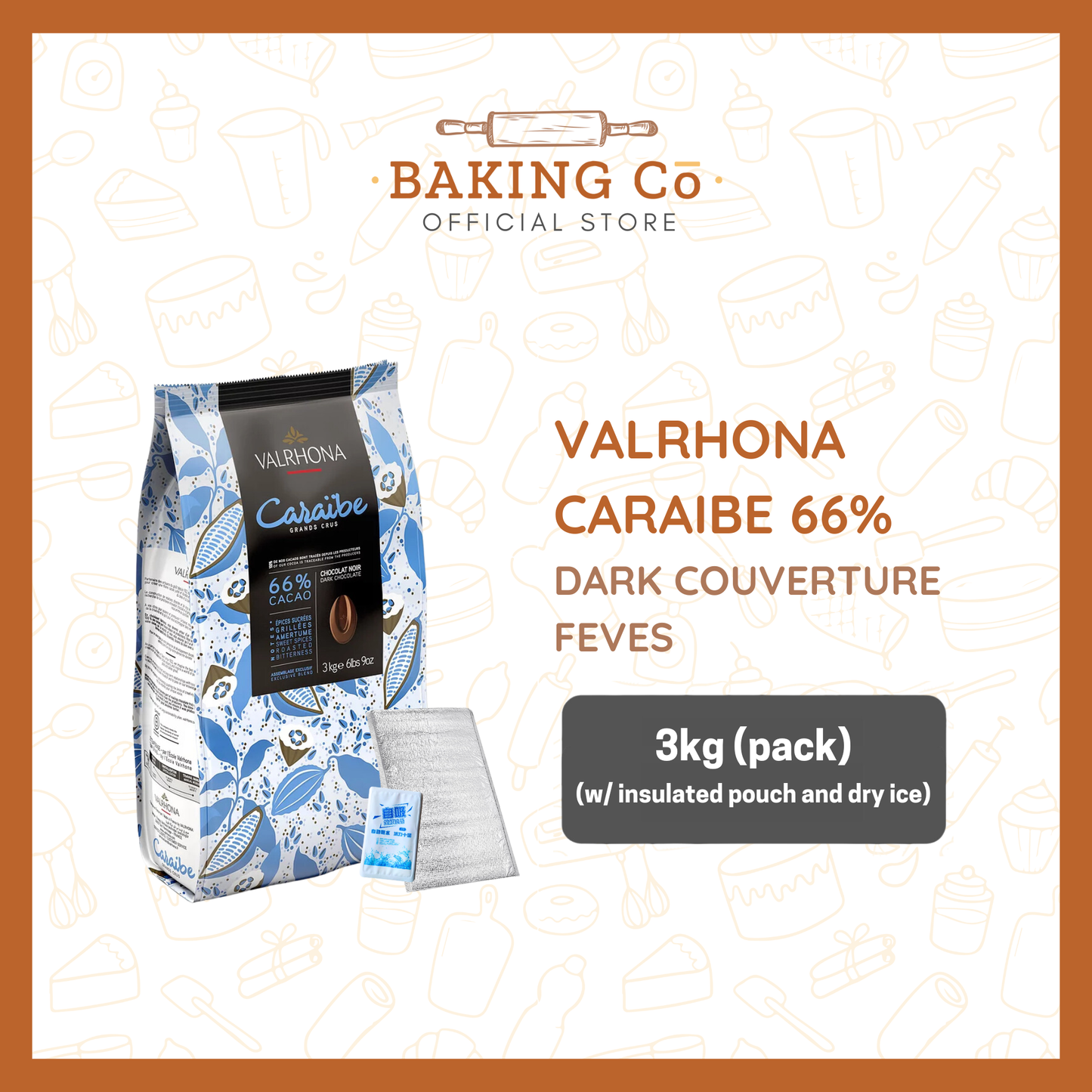 Valrhona Caraibe 66% Dark Chocolate Feves