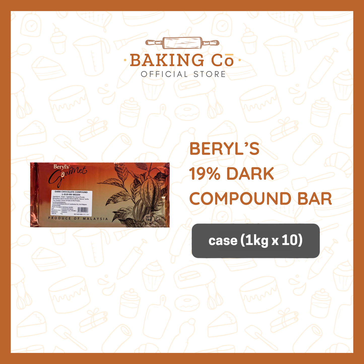 Beryl's 19% Dark Chocolate Compound Bar
