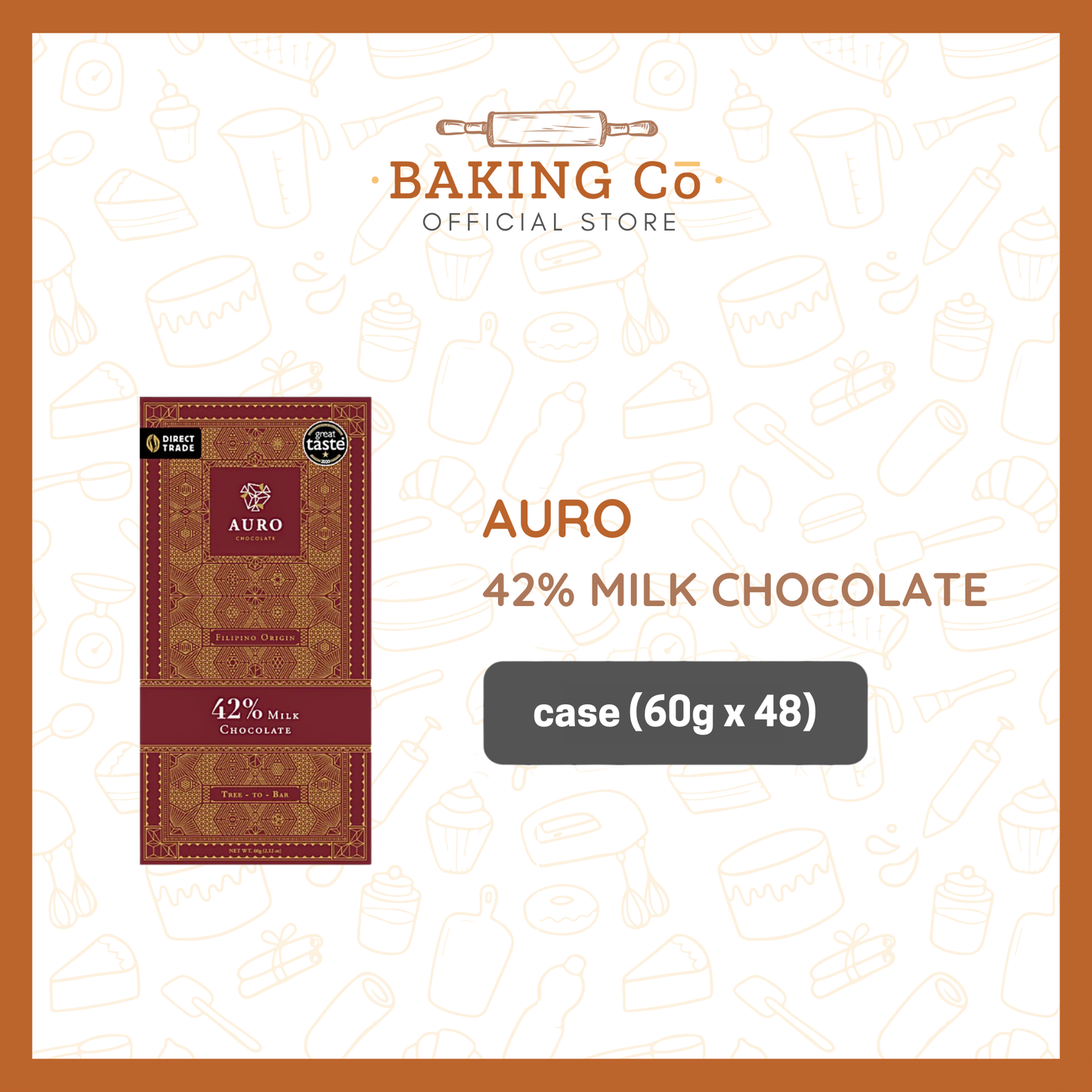 Auro 42% Milk Chocolate Bar