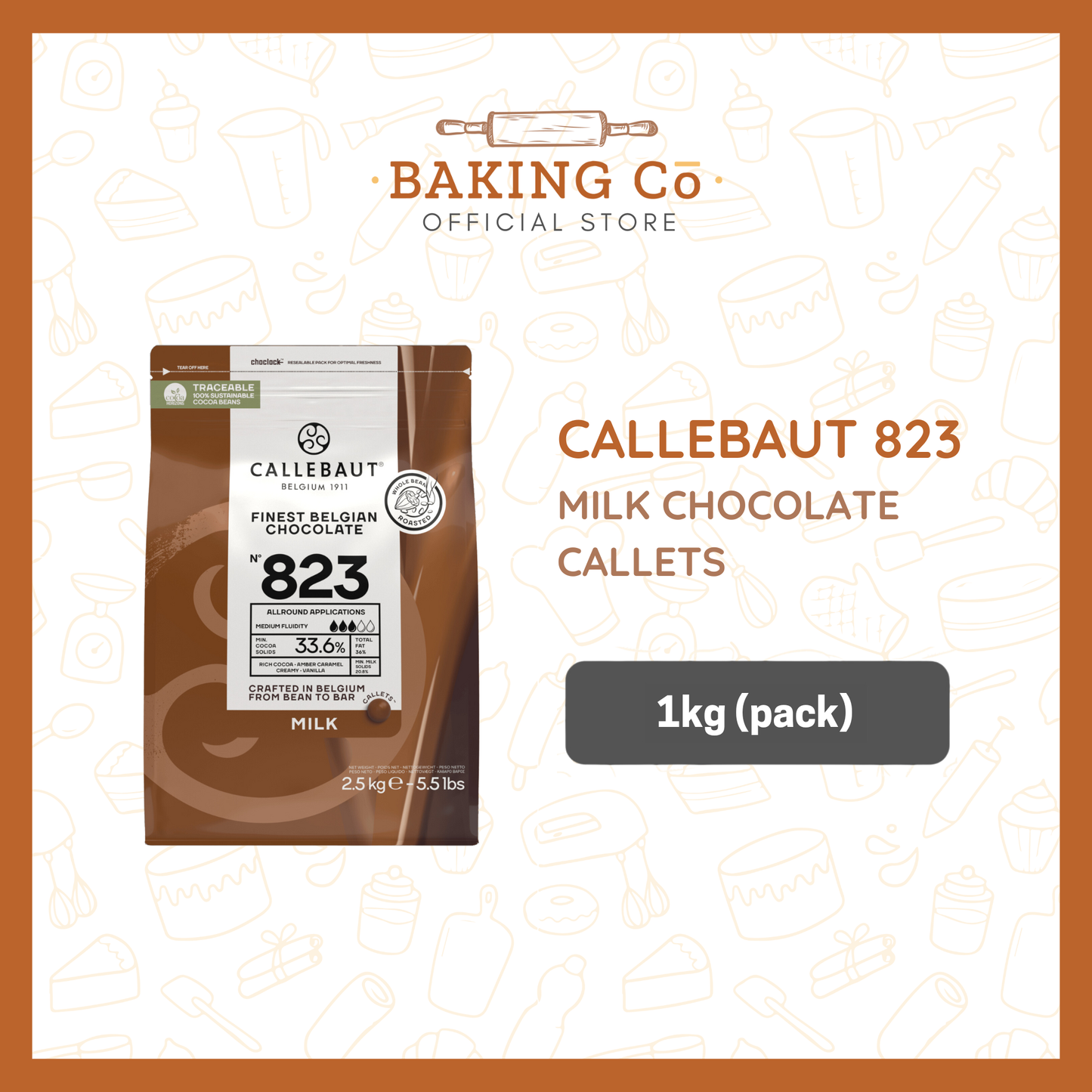 Callebaut 823 Milk Chocolate Callets