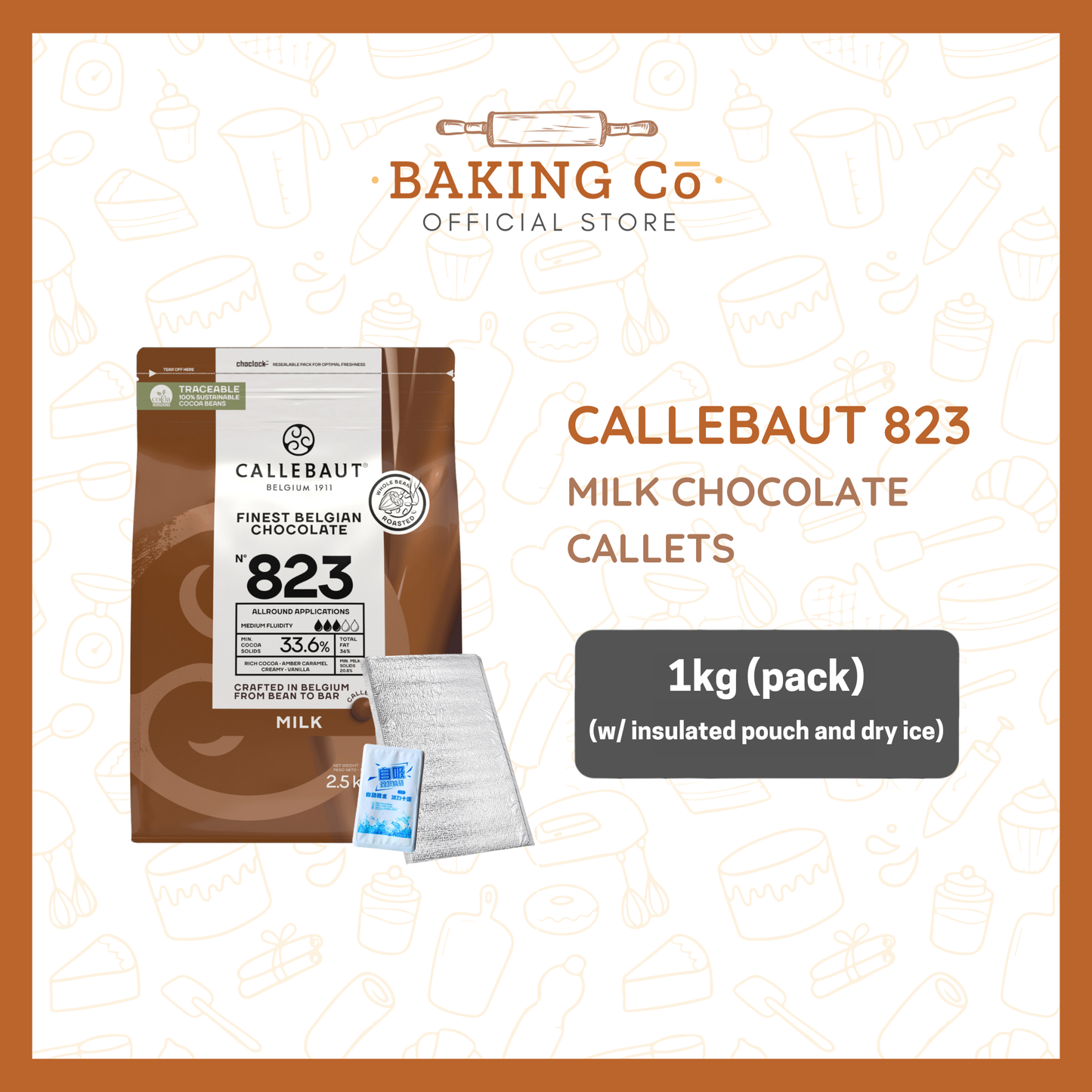 Callebaut 823 Milk Chocolate Callets