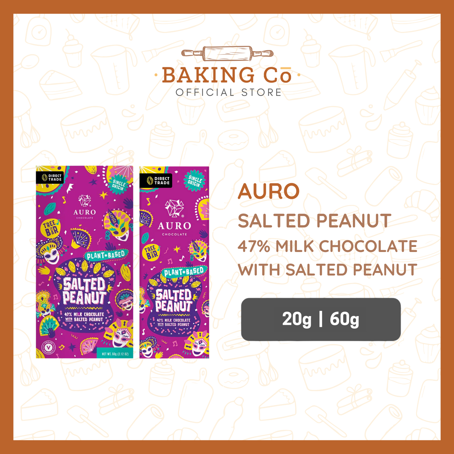 Auro 47% Milk Chocolate w/ Salted Peanut Bar