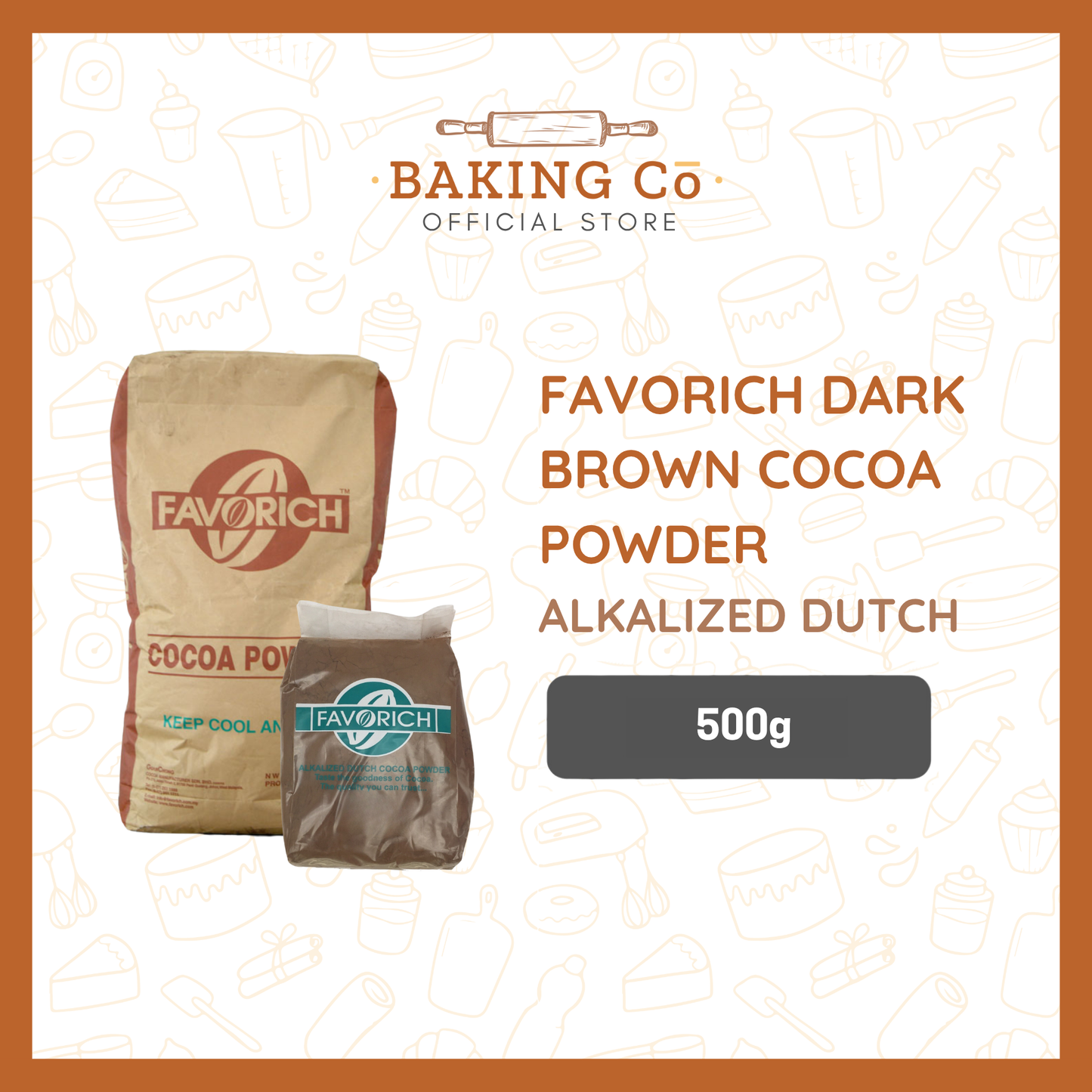 Favorich Dark Brown Cocoa Powder