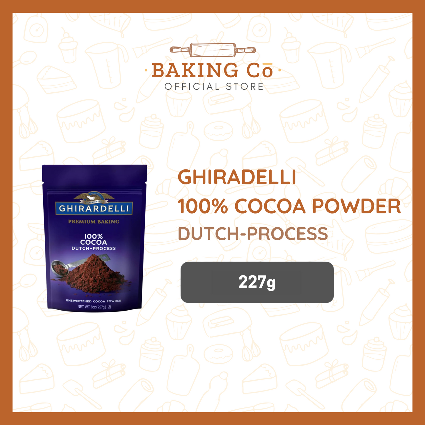 Ghirardelli Premium Baking 100% Dutch-Process Unsweetened Cocoa Powder