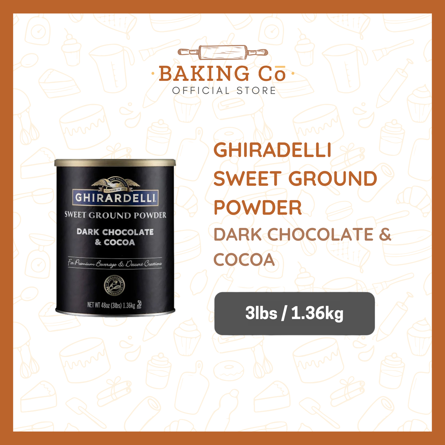 Ghirardelli Sweet Ground Powder Dark Chocolate & Cocoa