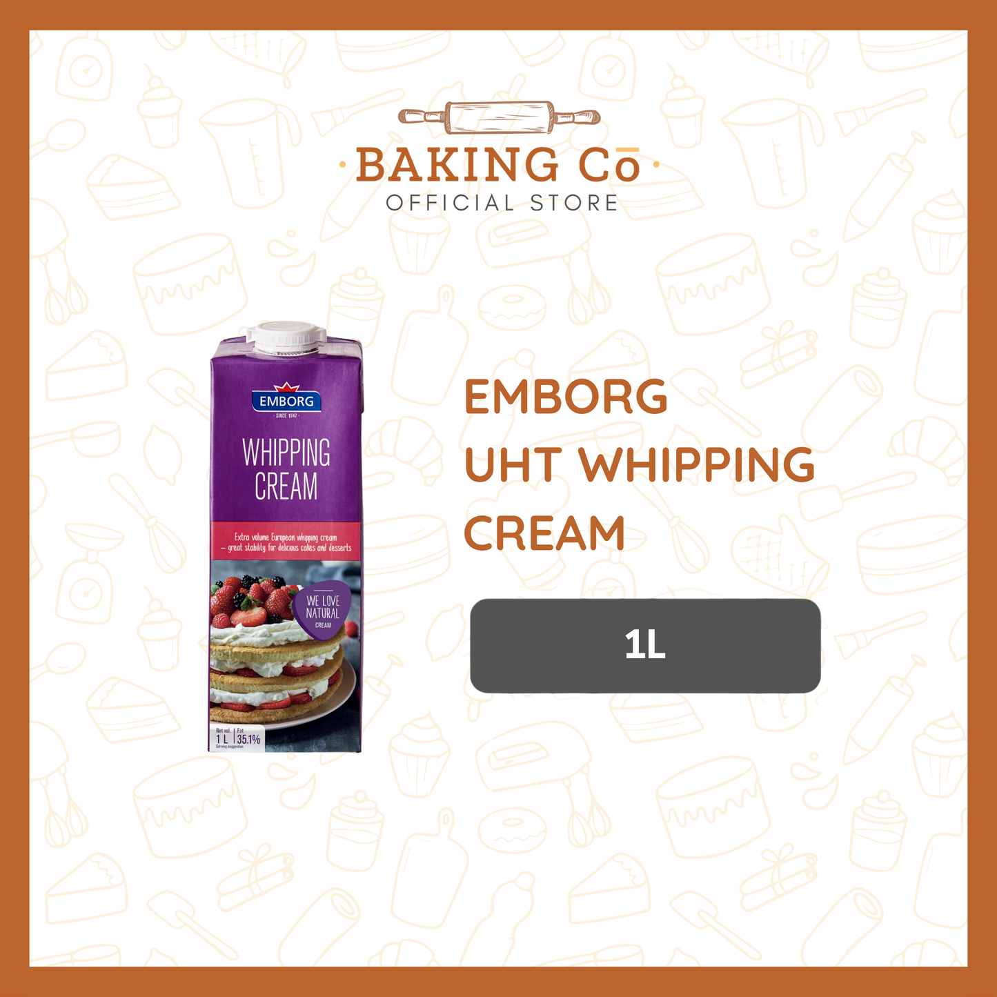 Emborg UHT Whipping Cream 1L