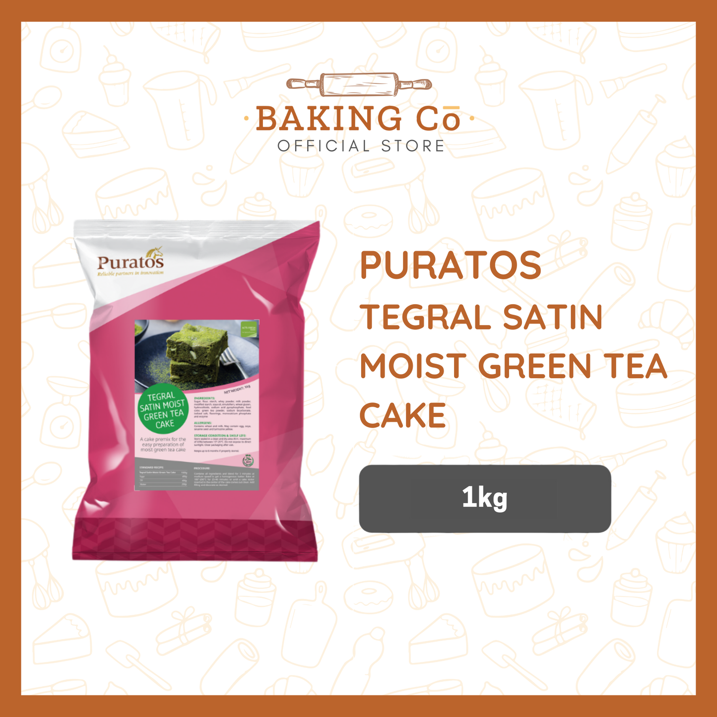 Puratos Tegral Satin Moist Green Tea Cake