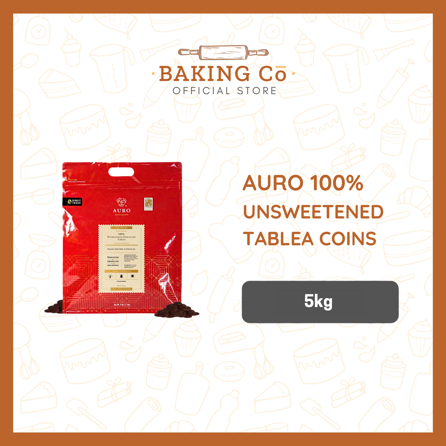 Auro Chocolate 100% Unsweetened Tablea Coins