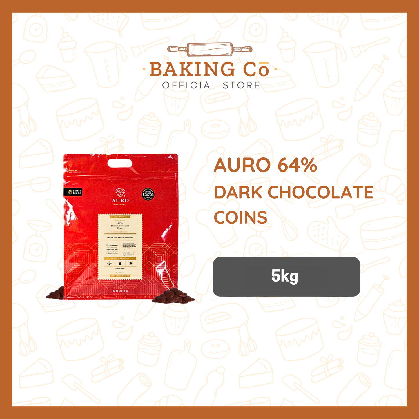 Auro Chocolate 64% Dark Chocolate Coins