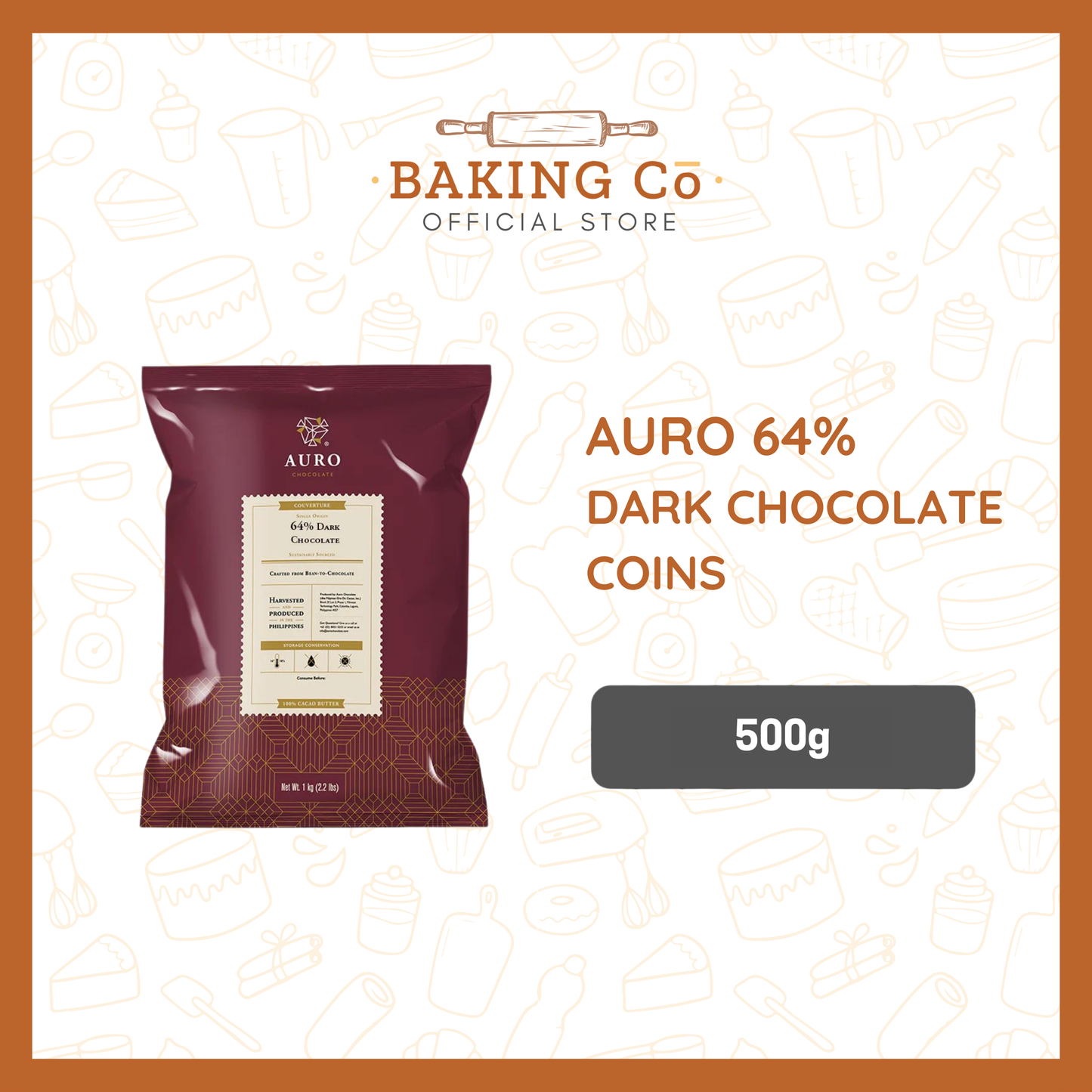 Auro Chocolate 64% Dark Chocolate Coins