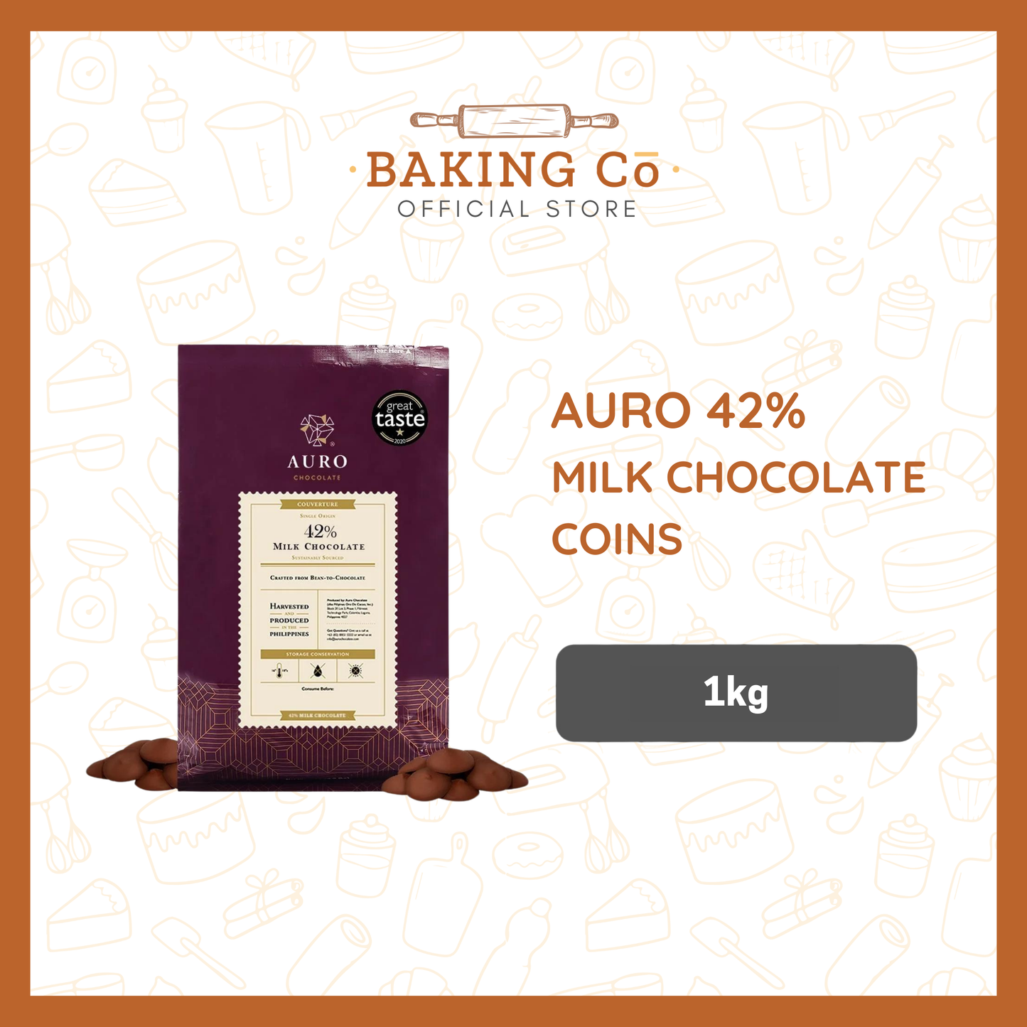 Auro Chocolate 42% Milk Chocolate Coins