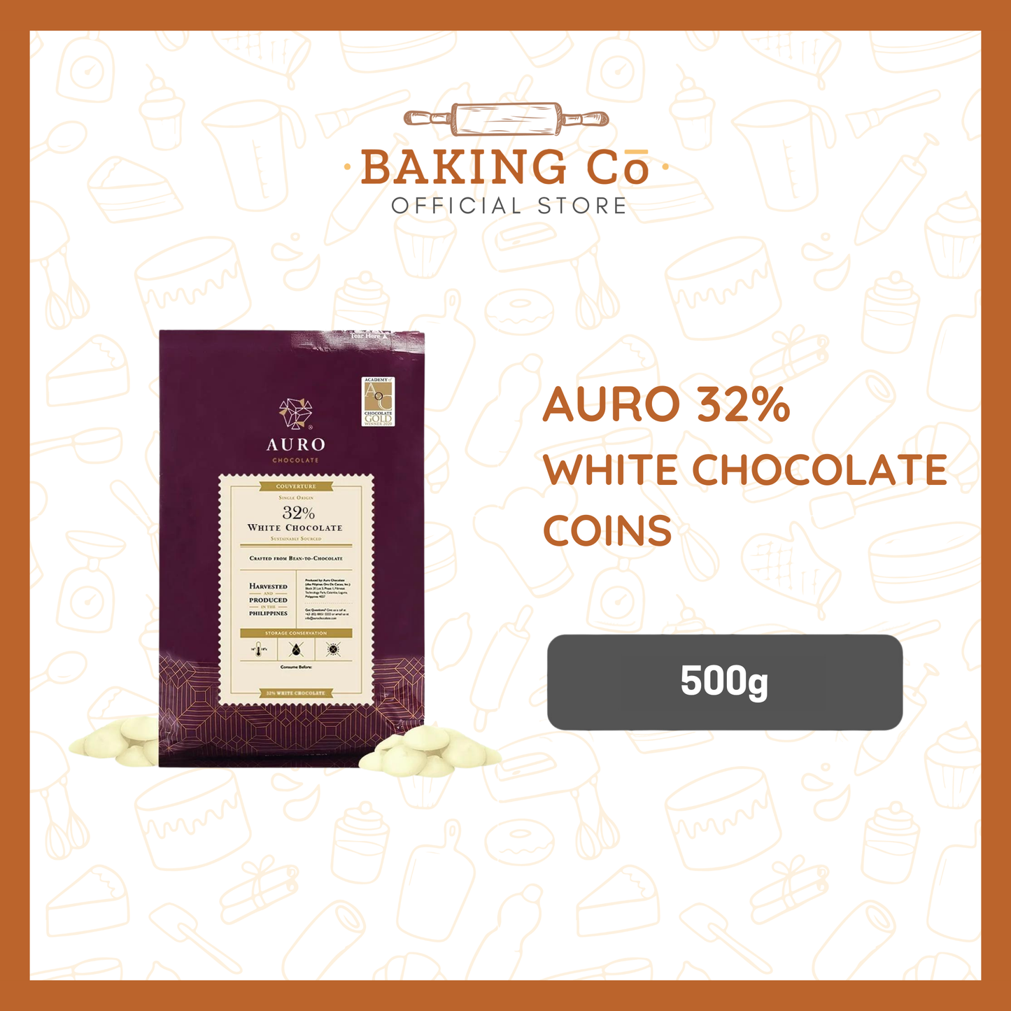 Auro Chocolate 32% White Chocolate Coins