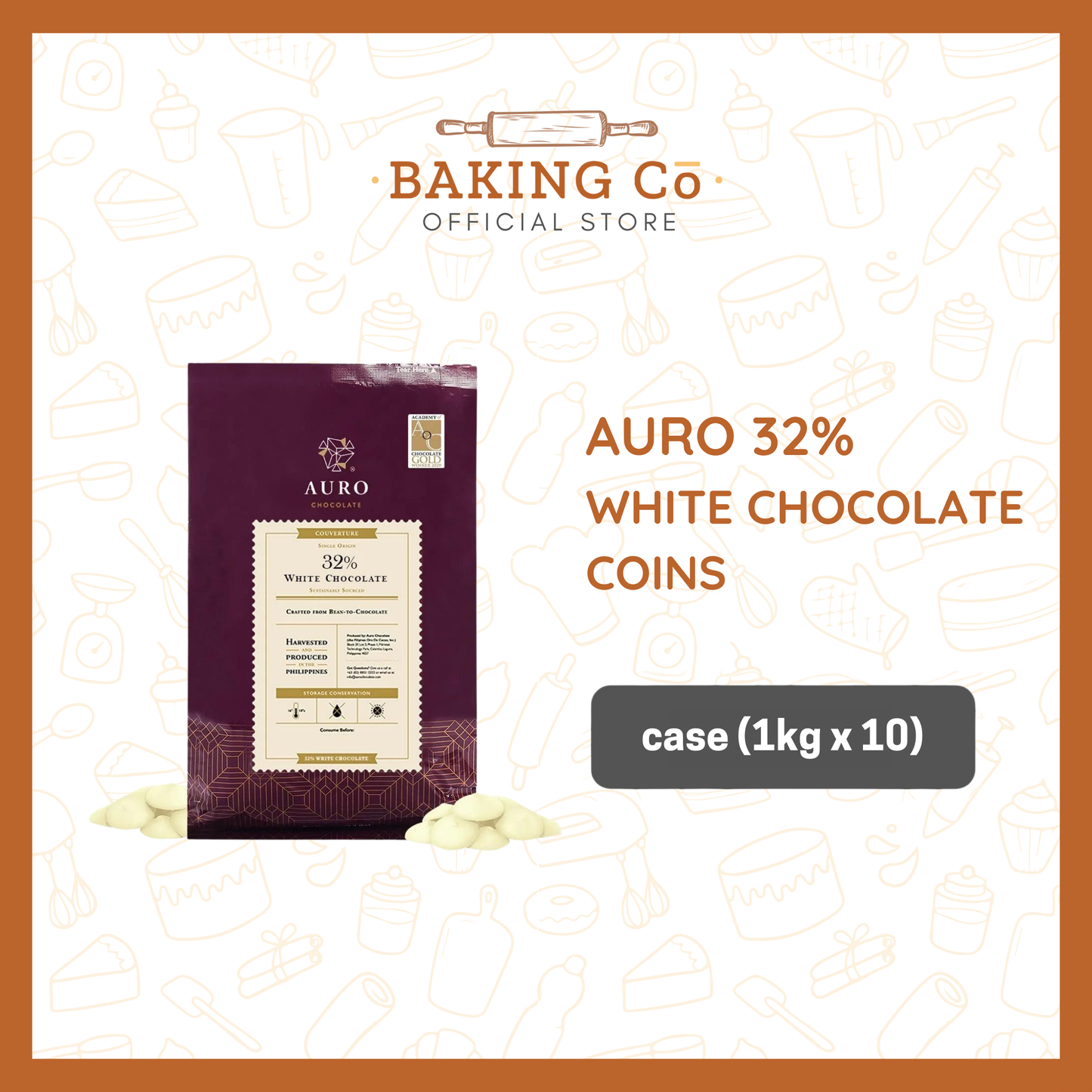 Auro Chocolate 32% White Chocolate Coins
