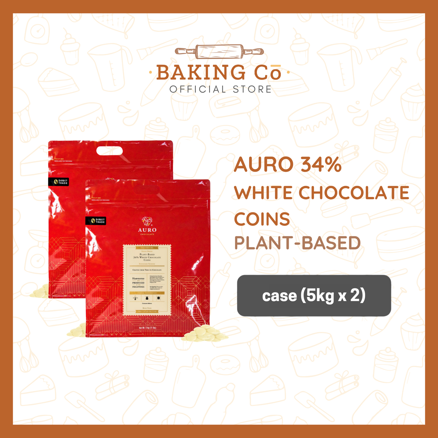 Auro 34% Plant-Based White Chocolate Coins
