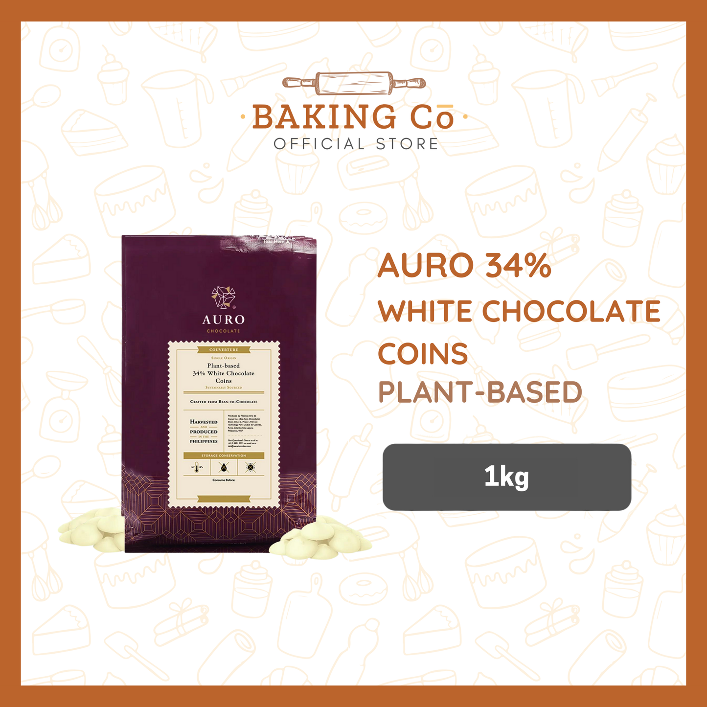 Auro 34% Plant-Based White Chocolate Coins