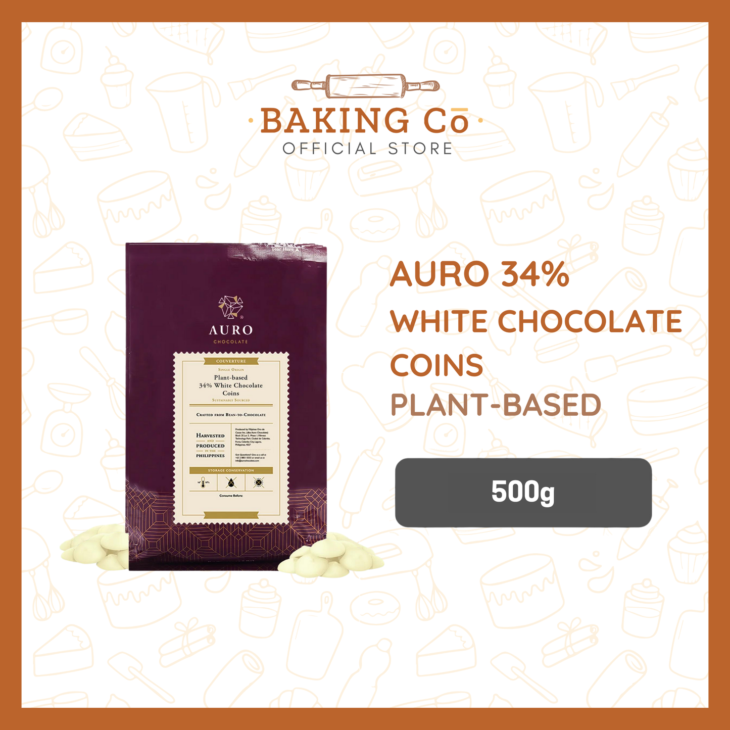 Auro 34% Plant-Based White Chocolate Coins