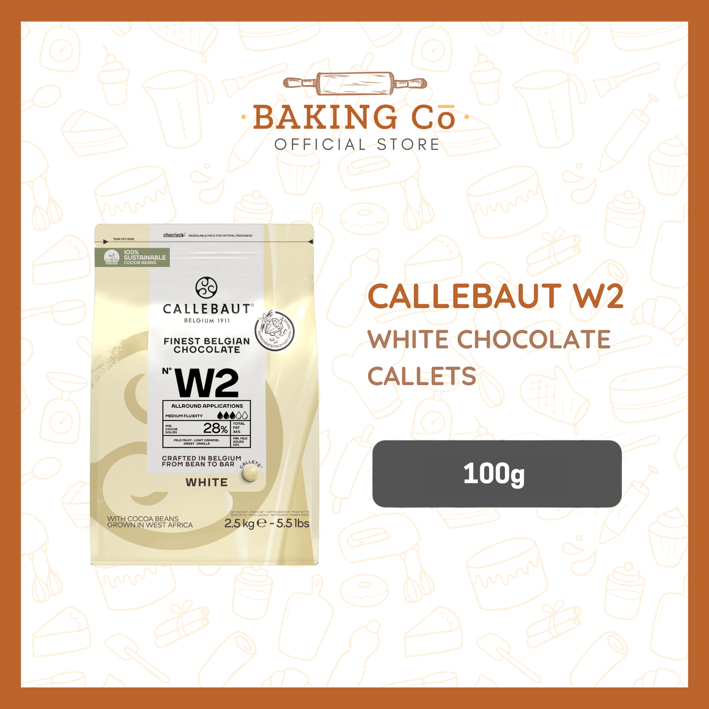 Callebaut W2 White Chocolate Callets