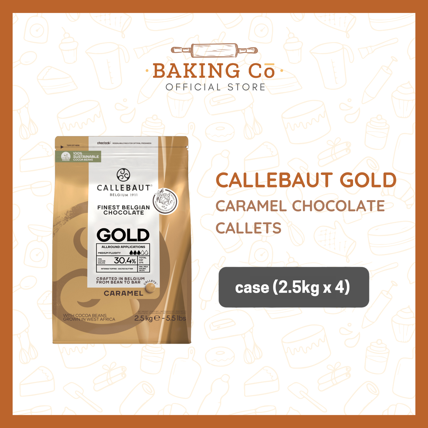 Callebaut Gold Caramel Chocolate Callets