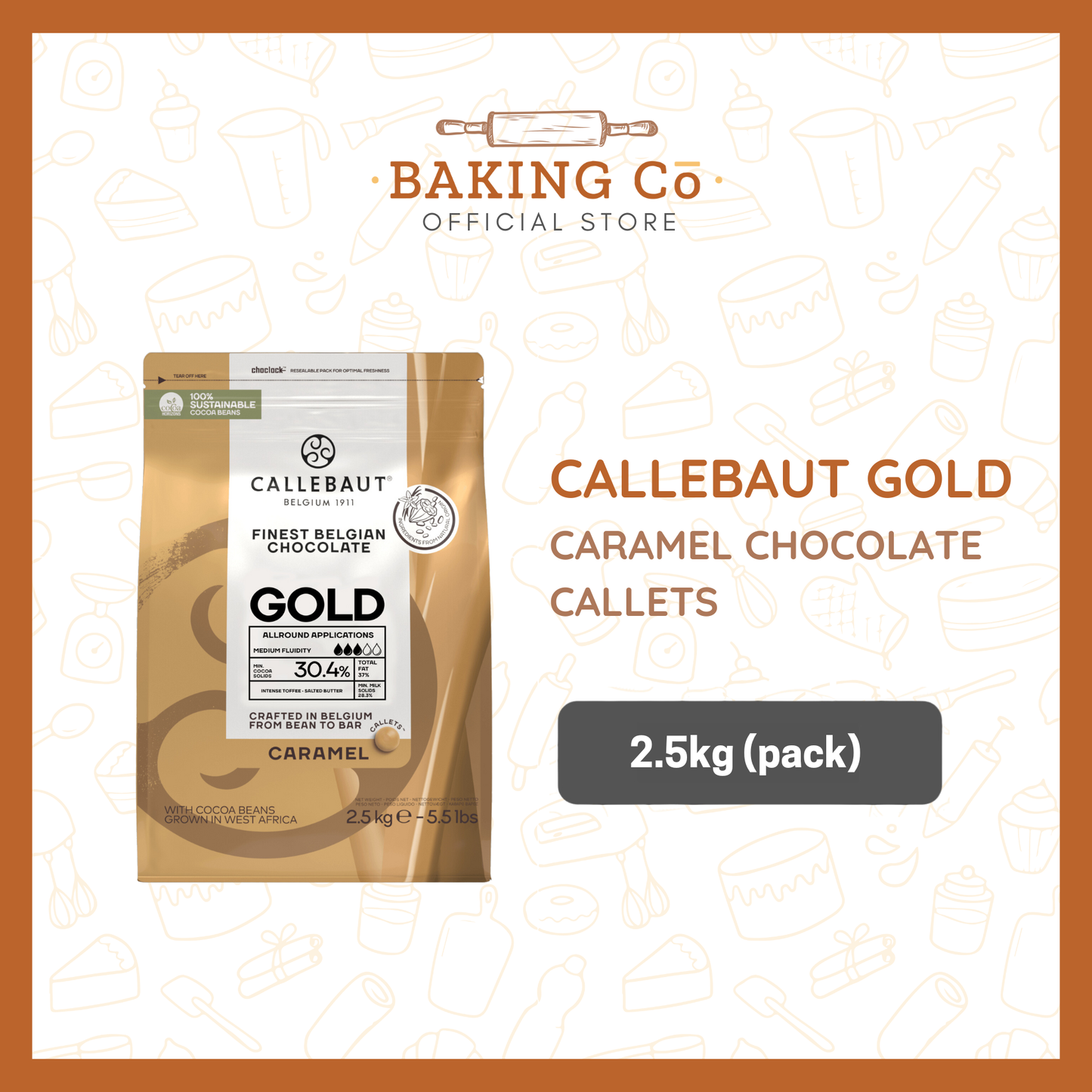 Callebaut Gold Caramel Chocolate Callets