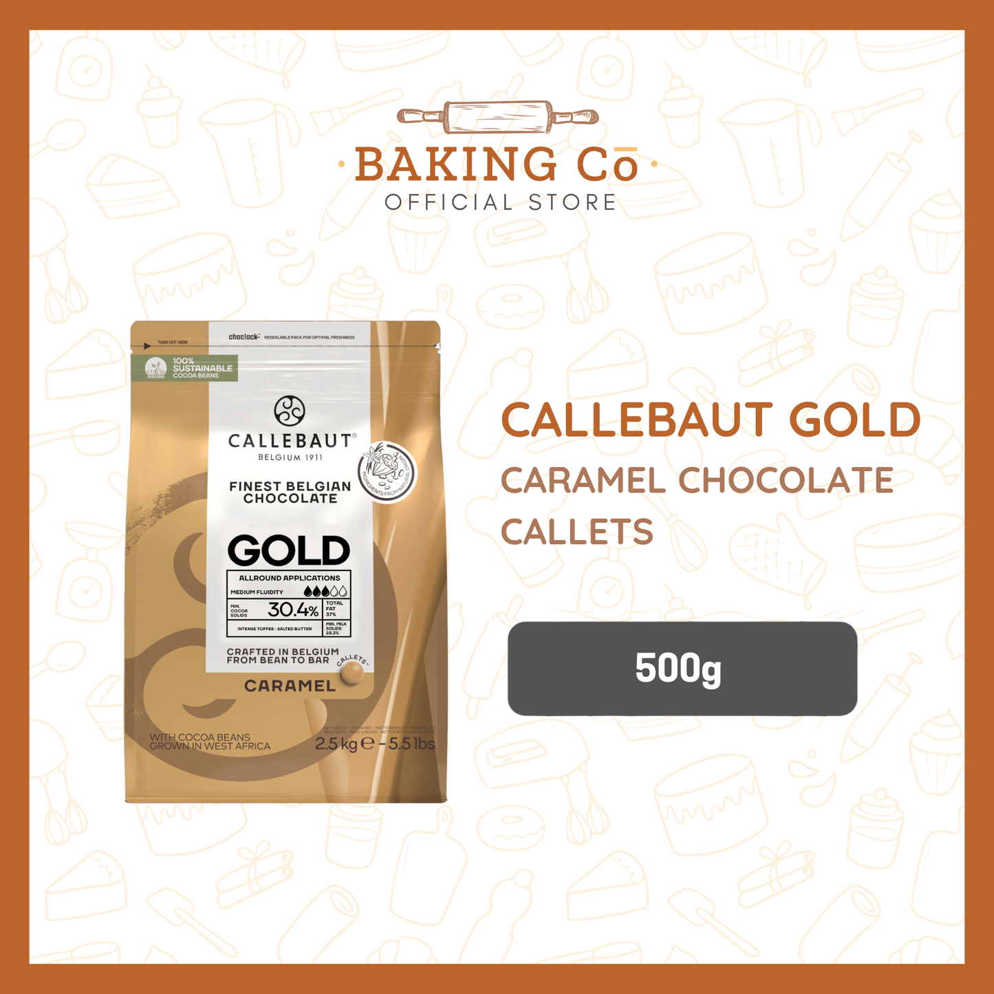 Callebaut Gold Caramel Chocolate Callets