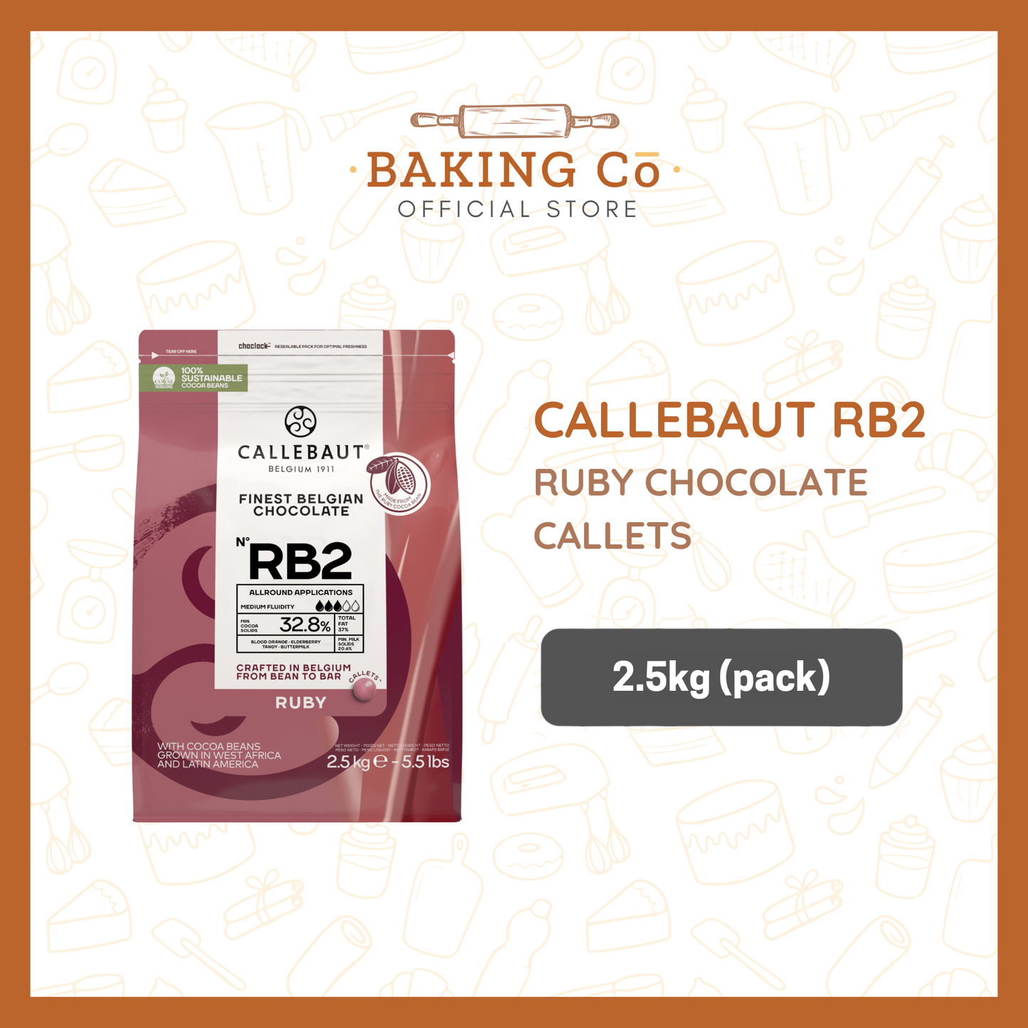 Callebaut RB2 Ruby Chocolate Callets