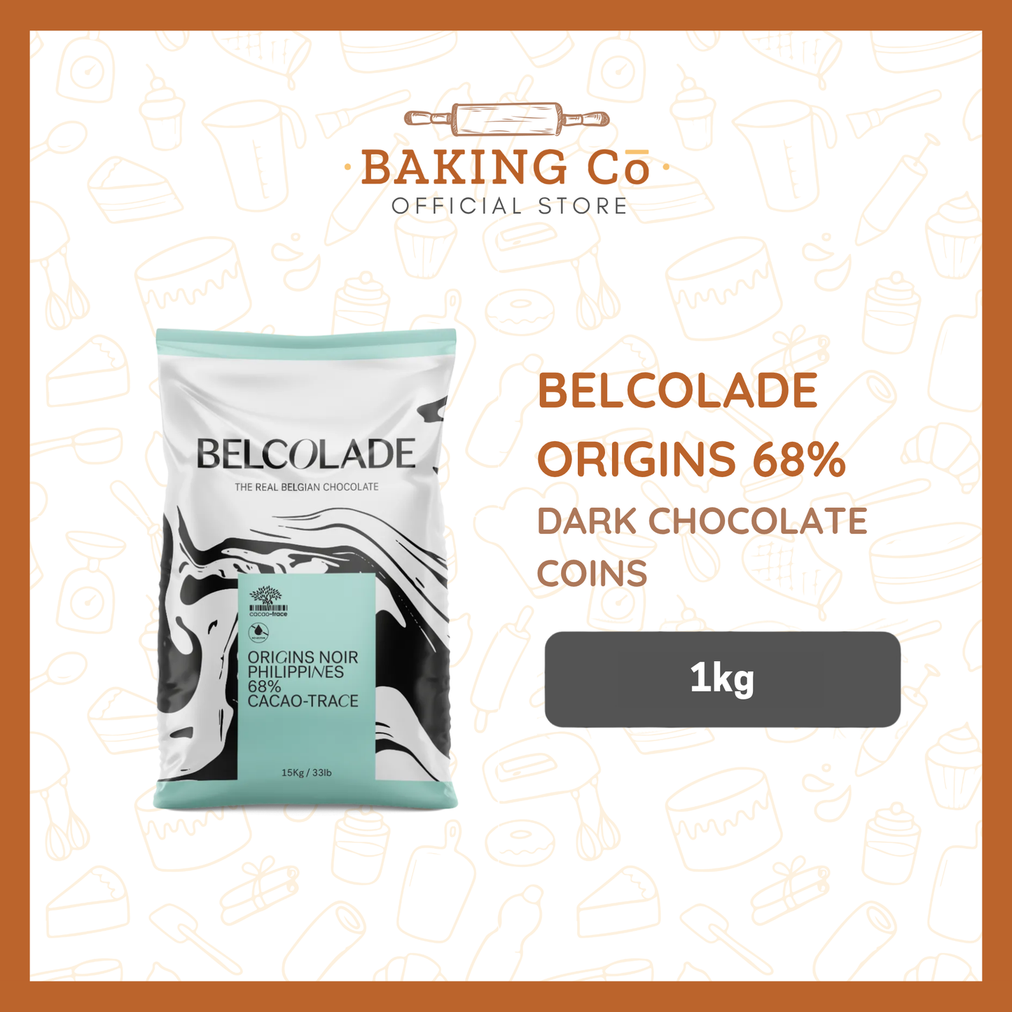 Belcolade 68% Origins Dark Chocolate Coins