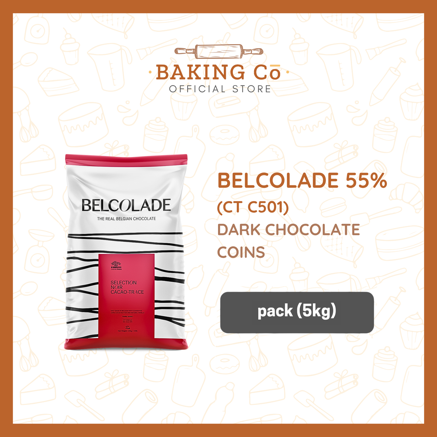 Belcolade 55% Dark Chocolate Coins