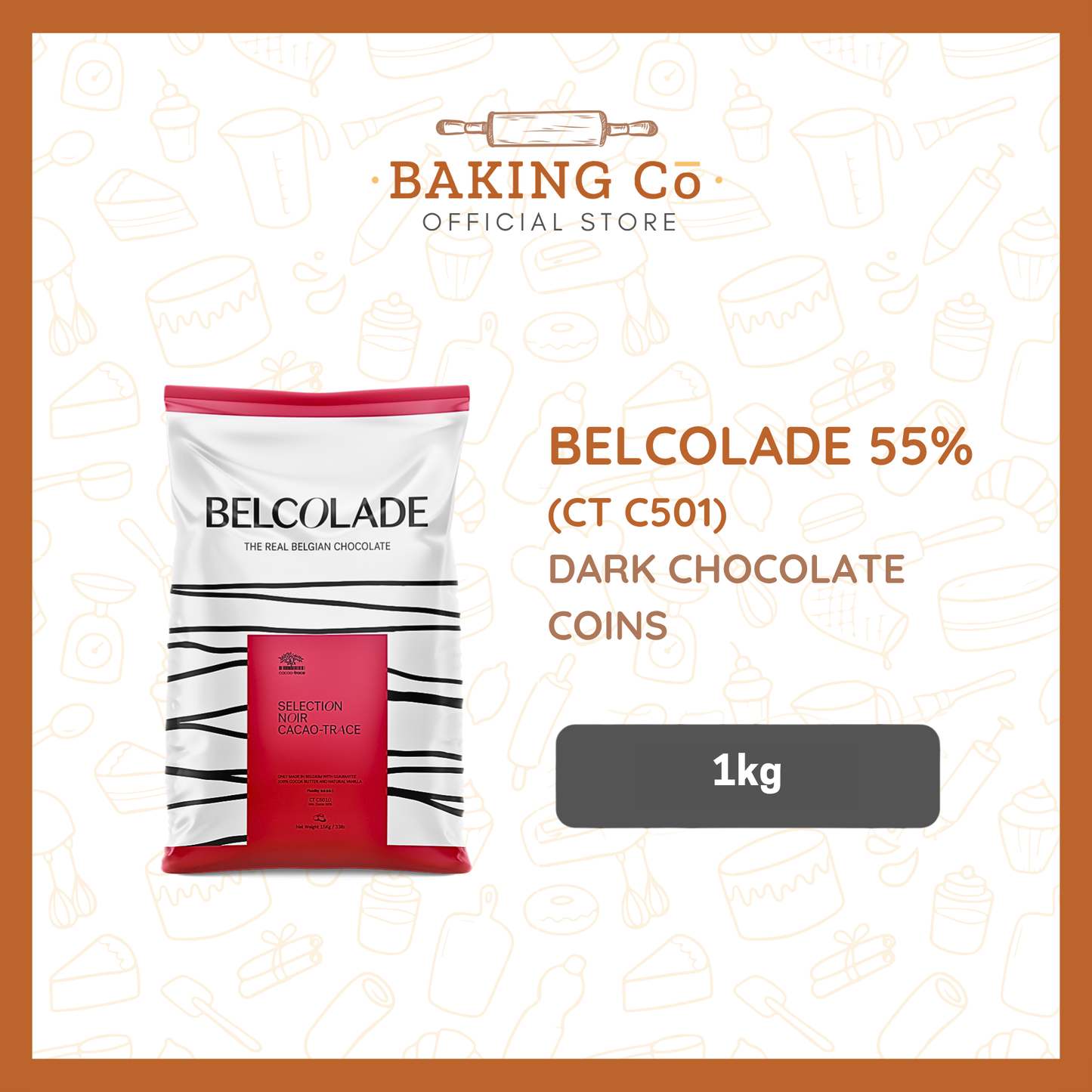 Belcolade 55% Dark Chocolate Coins