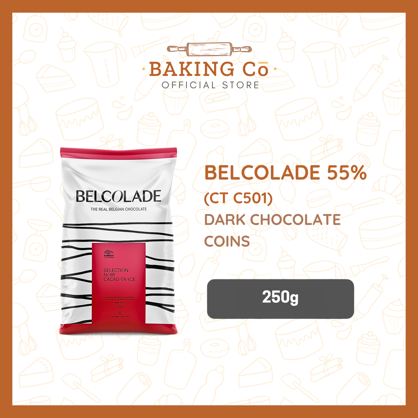 Belcolade 55% Dark Chocolate Coins