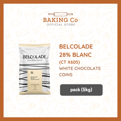 Belcolade 28% White Chocolate Coins