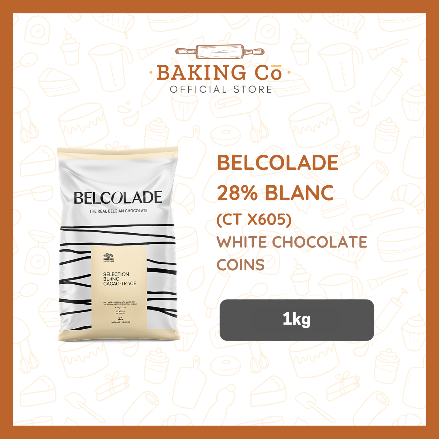 Belcolade 28% White Chocolate Coins