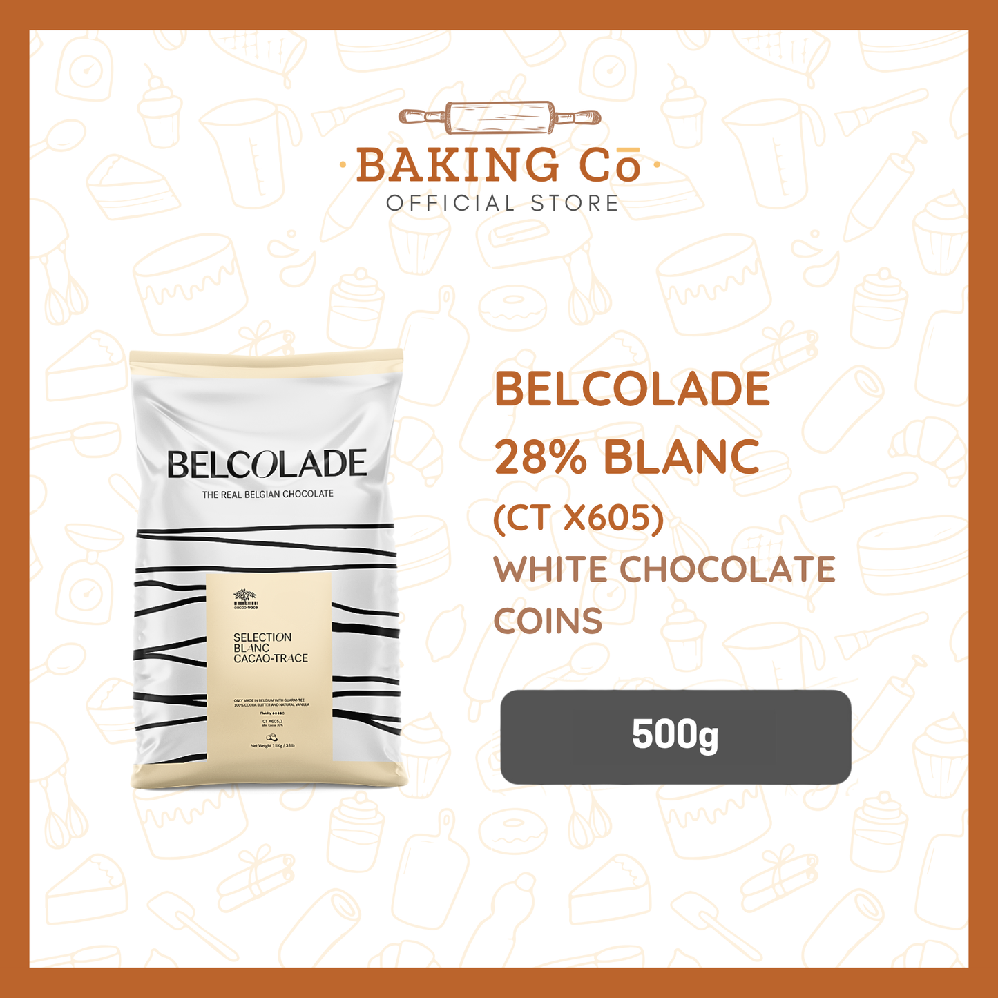 Belcolade 28% White Chocolate Coins