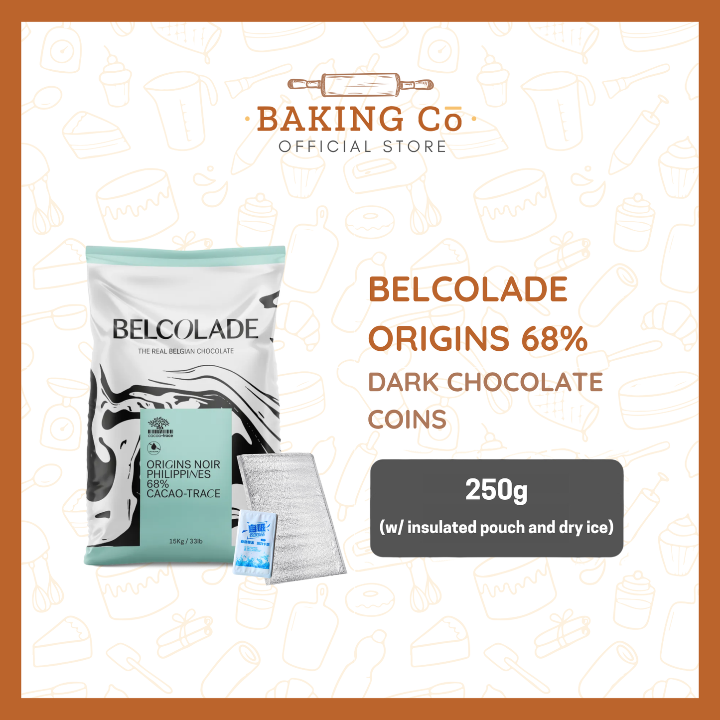 Belcolade 68% Origins Dark Chocolate Coins