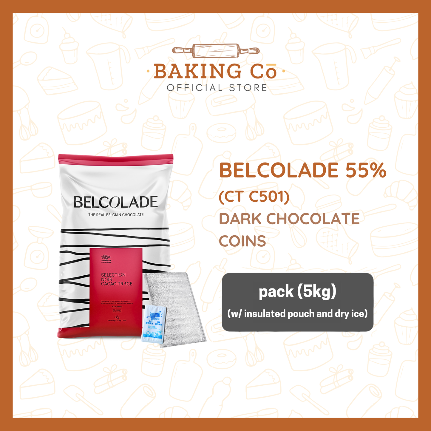 Belcolade 55% Dark Chocolate Coins