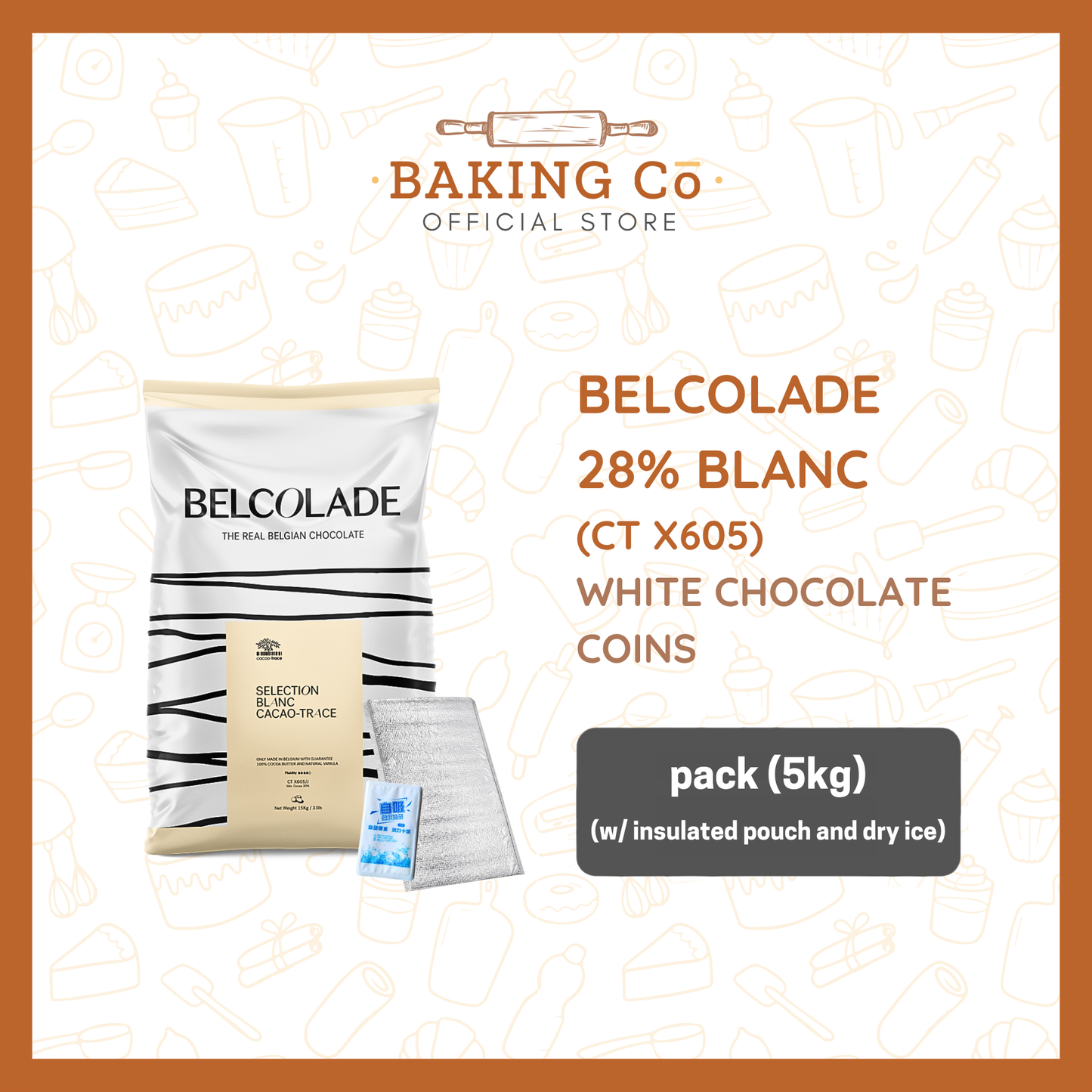 Belcolade 28% White Chocolate Coins