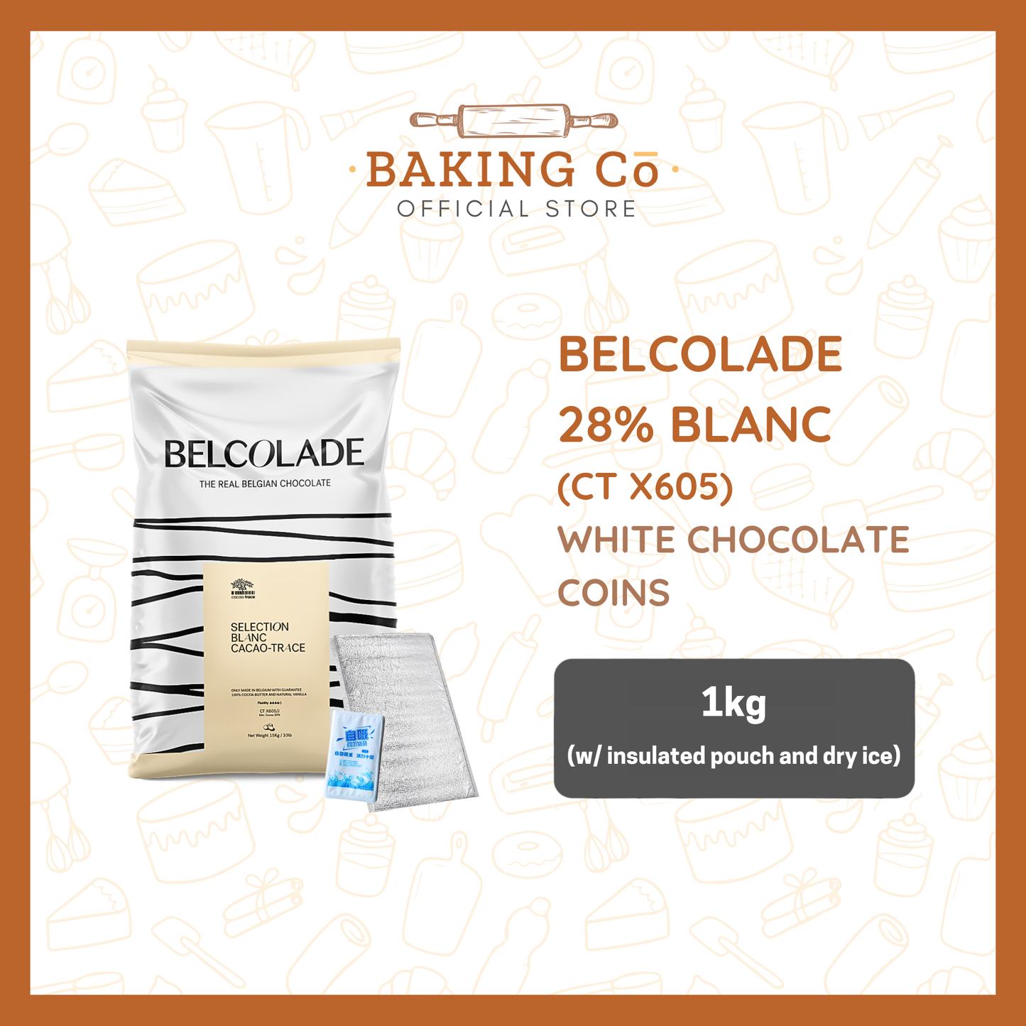 Belcolade 28% White Chocolate Coins