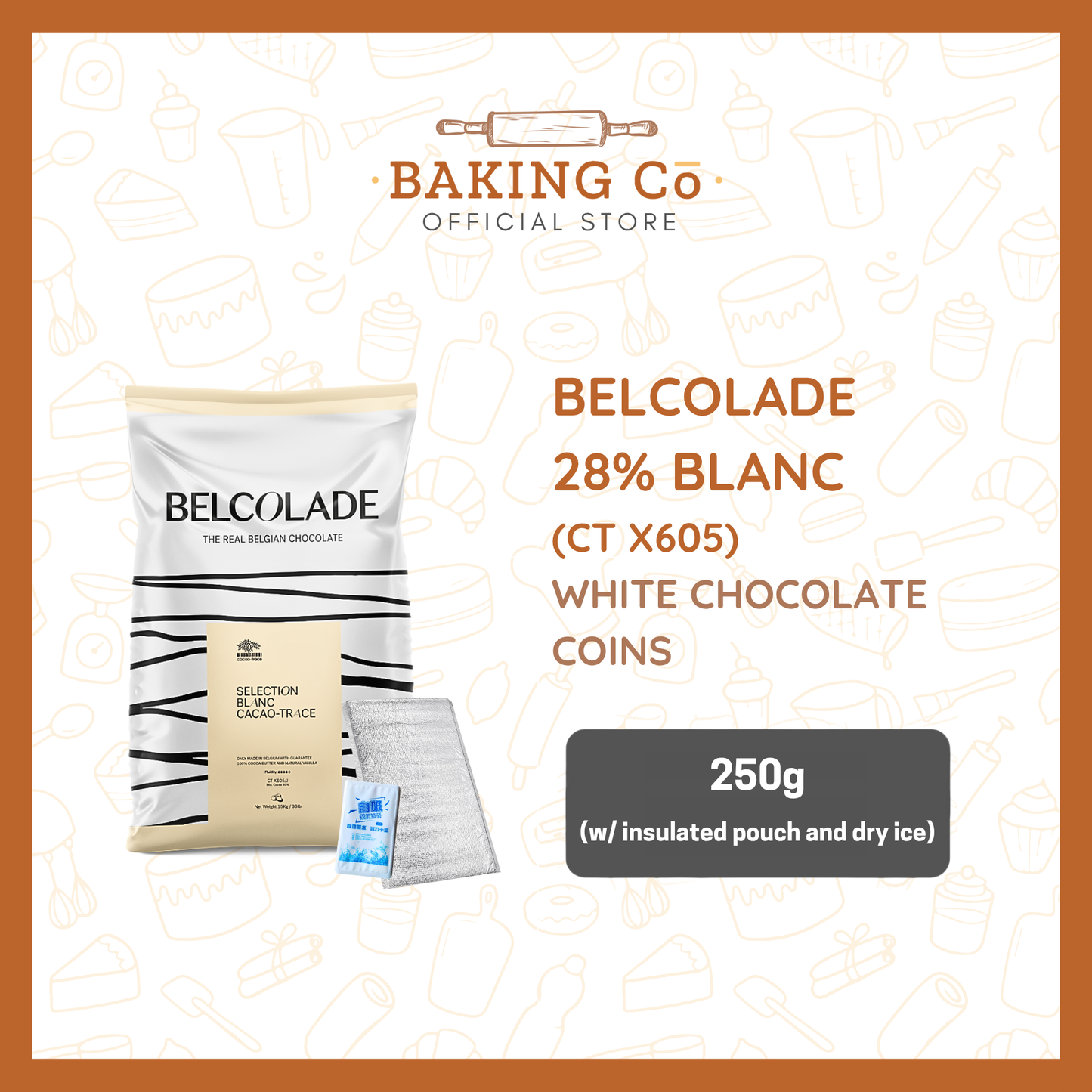 Belcolade 28% White Chocolate Coins