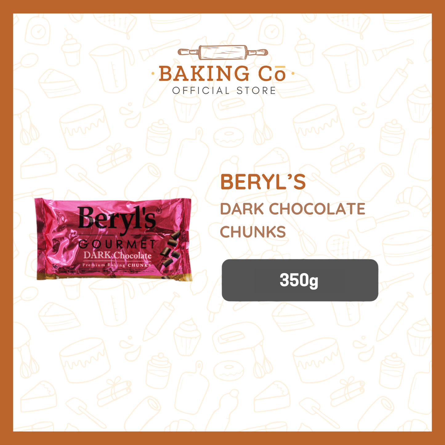 Beryl's Dark Chocolate Chunk 350g