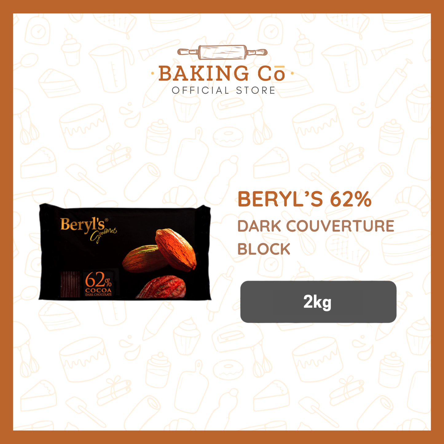 Beryl's 62% Dark Chocolate Block