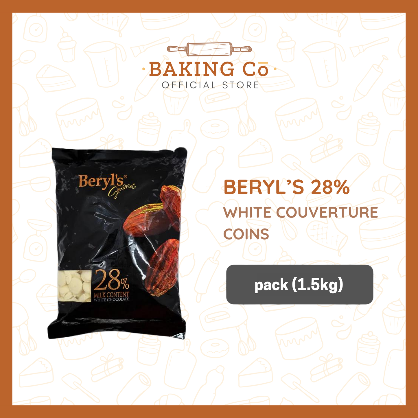 Beryl's 28% White Chocolate Coins 1.5kg