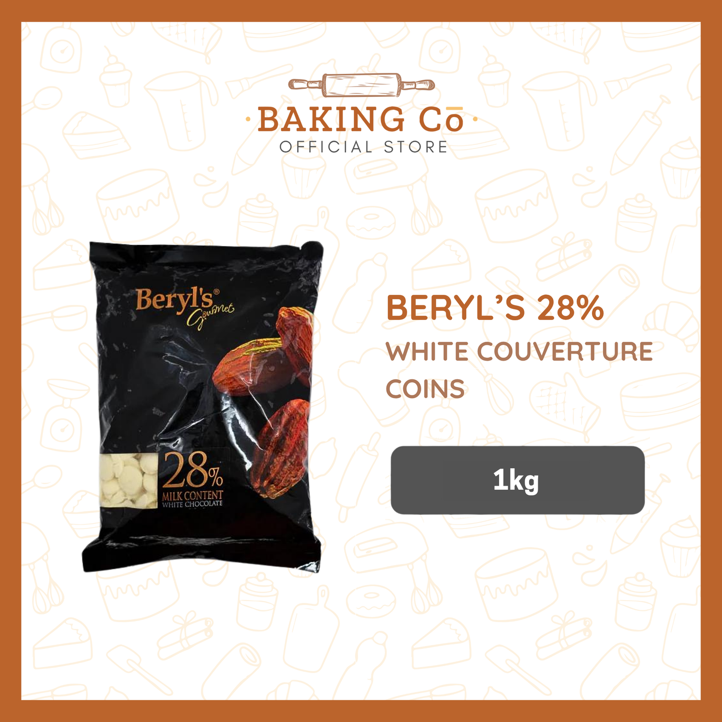 Beryl's 28% White Chocolate Coins 500g