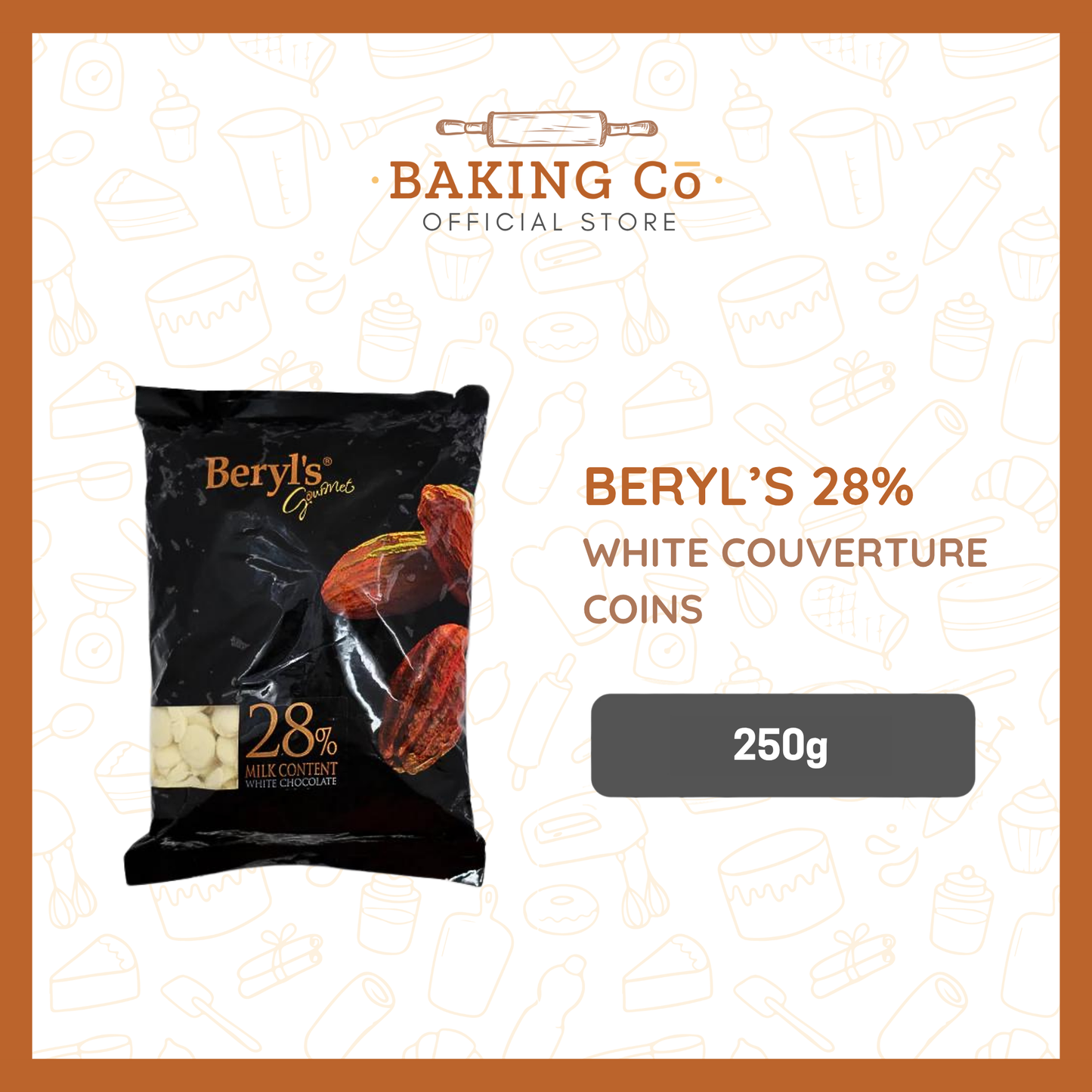 Beryl's 28% White Chocolate Coins 250g