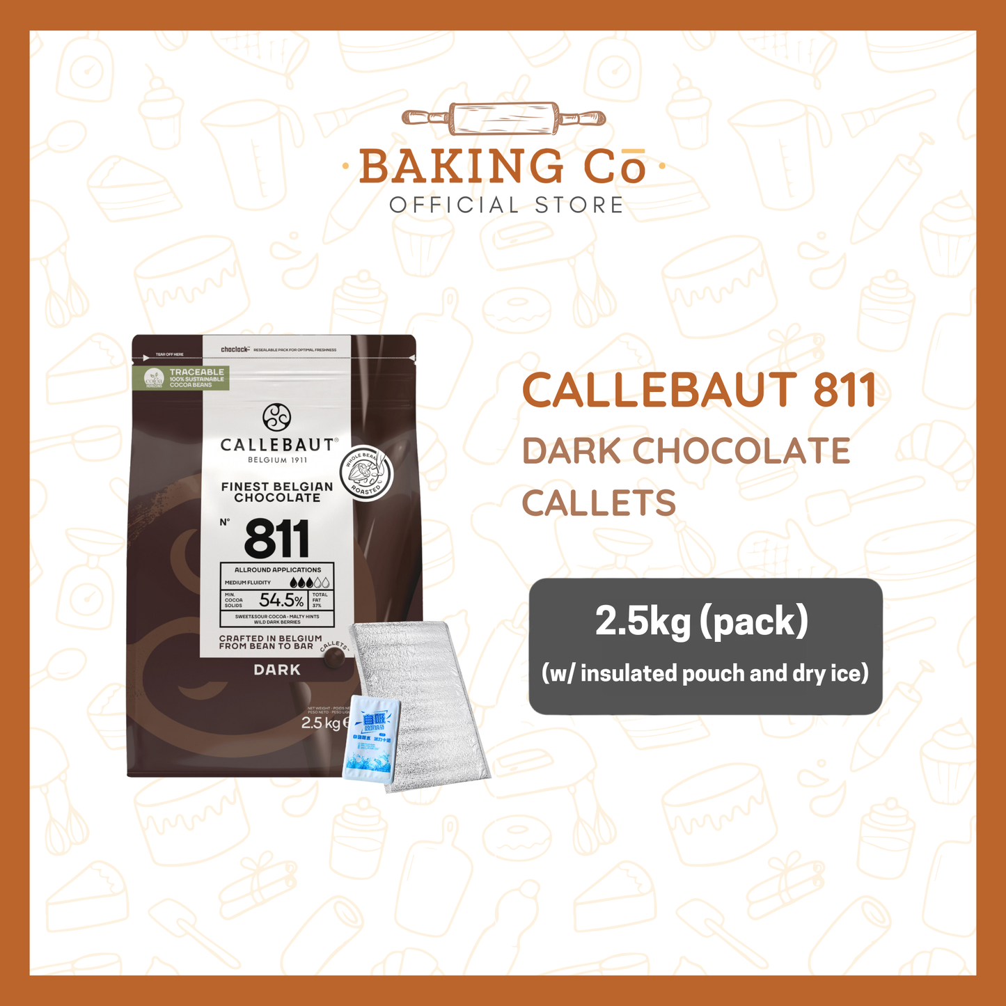 Callebaut 811 Dark Chocolate Callets