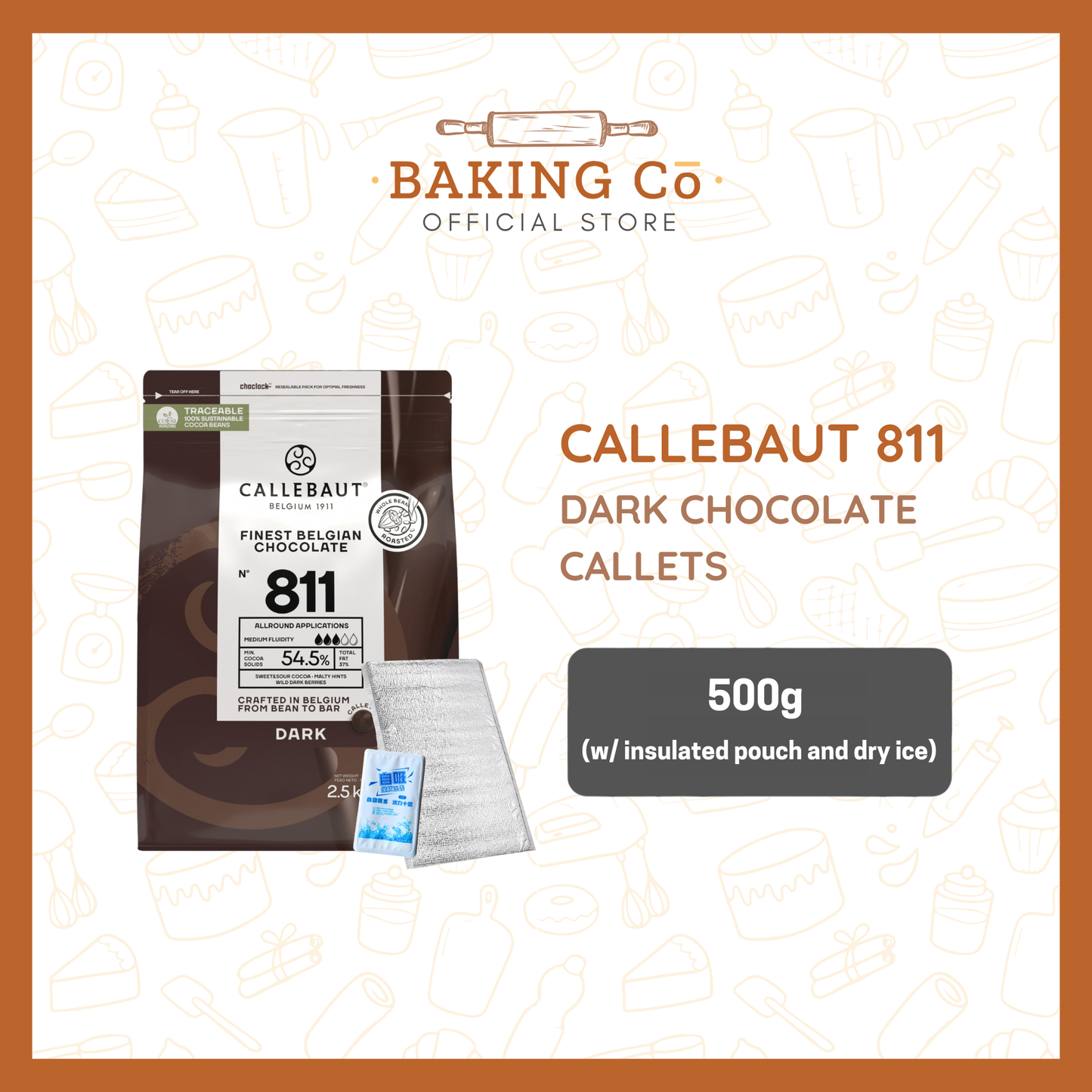 Callebaut 811 Dark Chocolate Callets