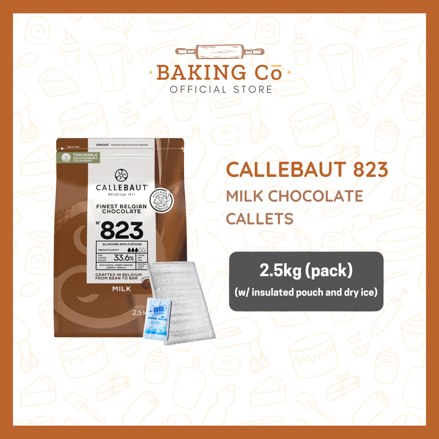 Callebaut 823 Milk Chocolate Callets