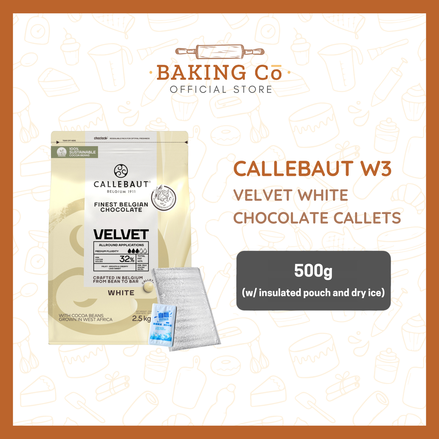 Callebaut W3 Velvet White Chocolate Callets